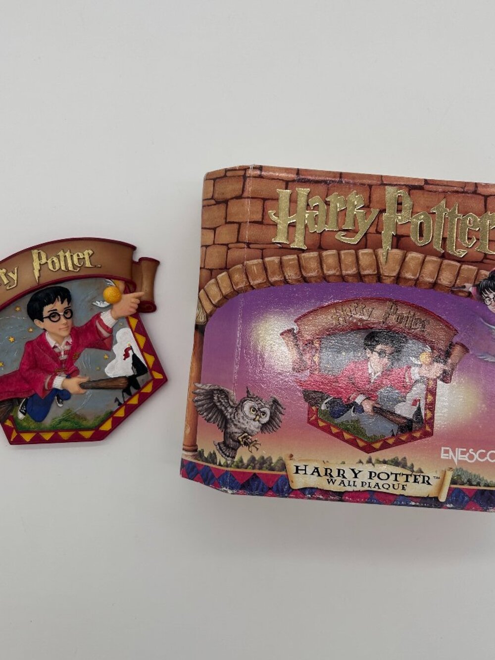 NOB - Enesco Harry Potter Wall‎ Plaque Quidditch Golden Snitch 2000 Official WB